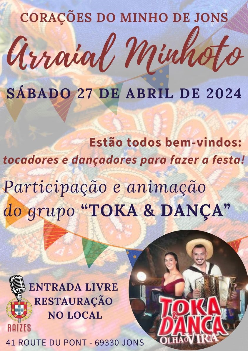 Arraial Minhoto com os Toka & Dança  - 27/04/2024 - Jons