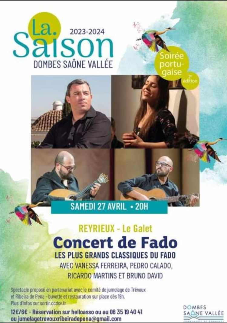 Fado em Trevaux - 27/04/24 - 20h - Espace Culturel - Le Galet, Reyrieux,