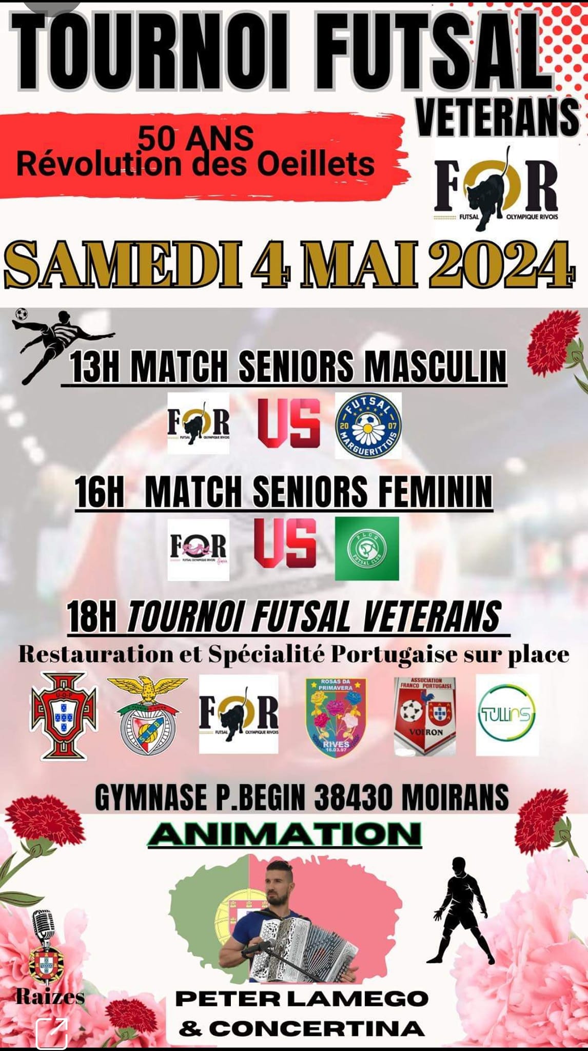 TOURNOI FUTSAL VETERANS - OLYMPIQUE RIVOIS -04/05/2024 - 18H30