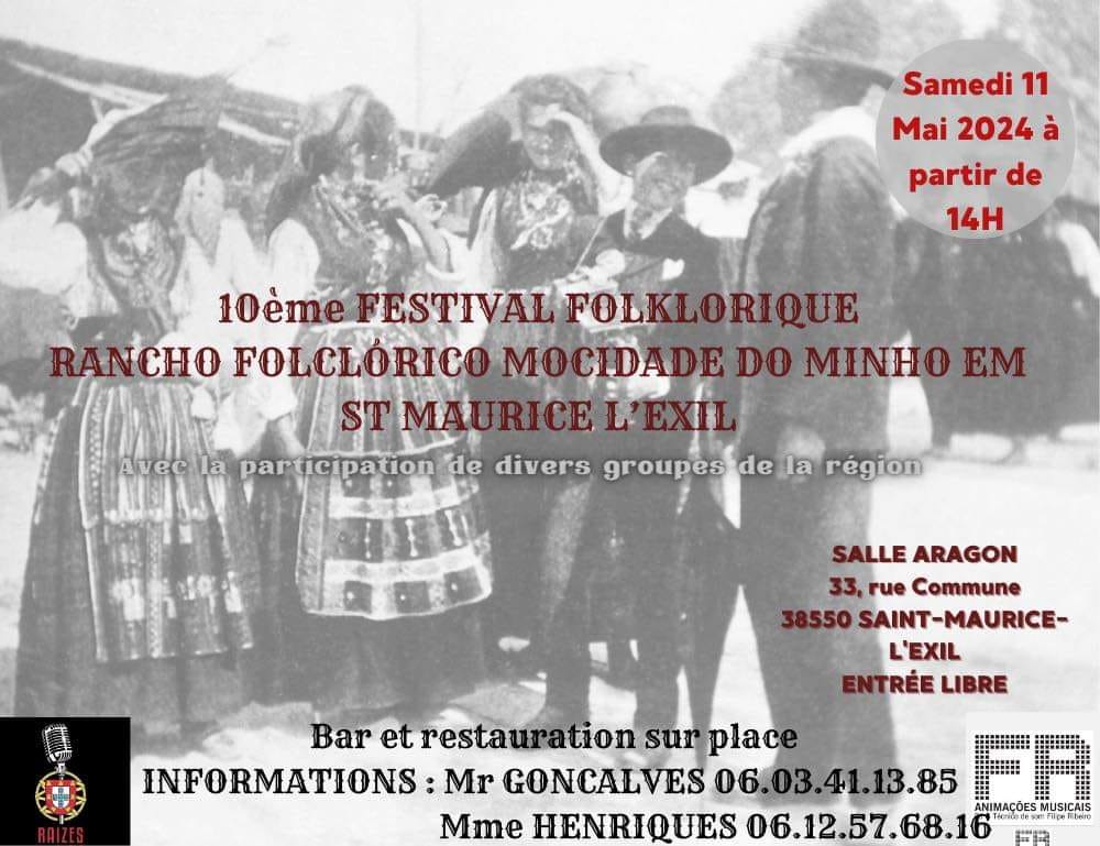 10° Festival Folklorico da Mocidade do Minho St Maurice de Exil - 11 Maio 2024 -14h