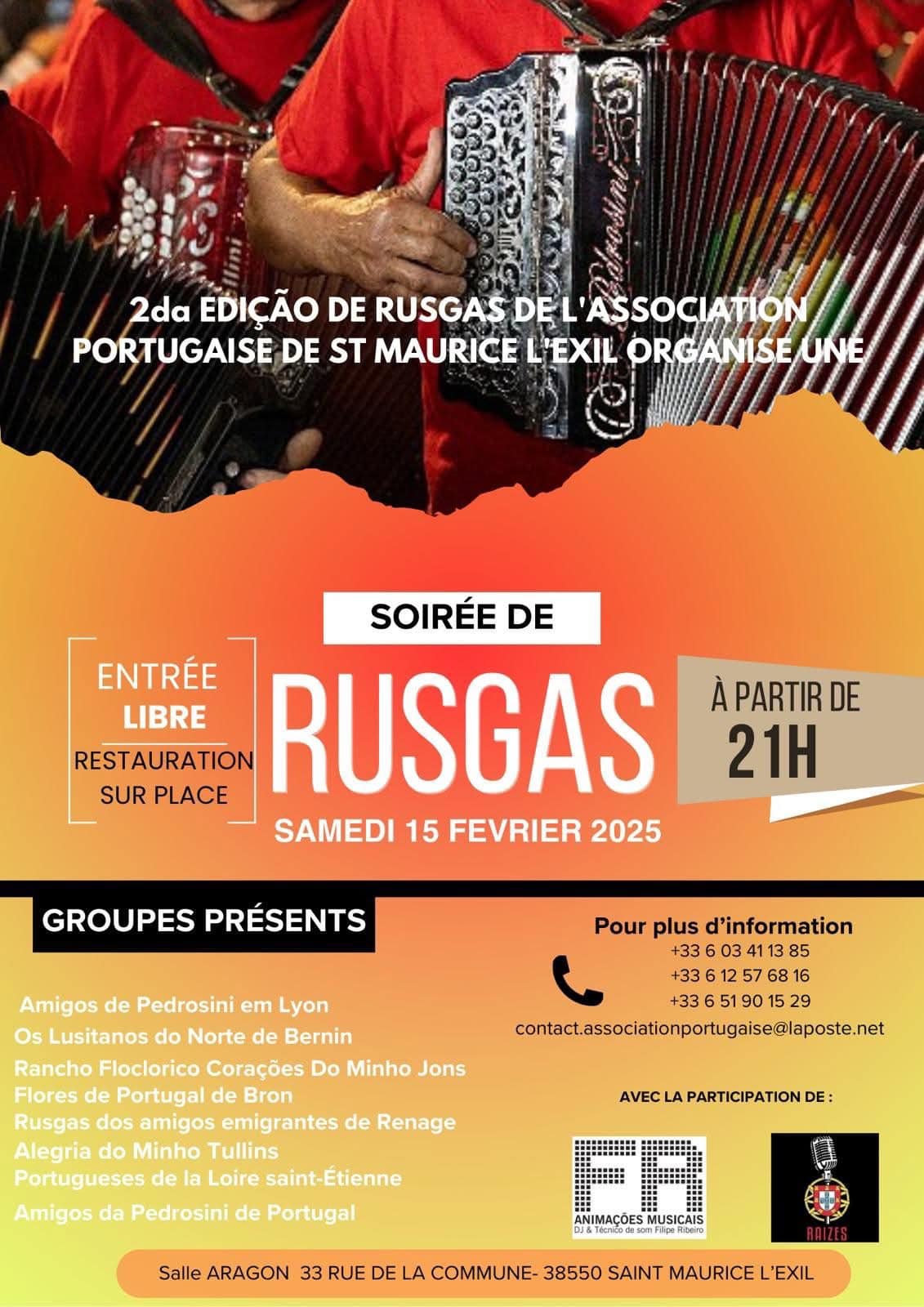RUSGAS DE ST MAURICE DE L EXIL 21H  SALLE ARAGON