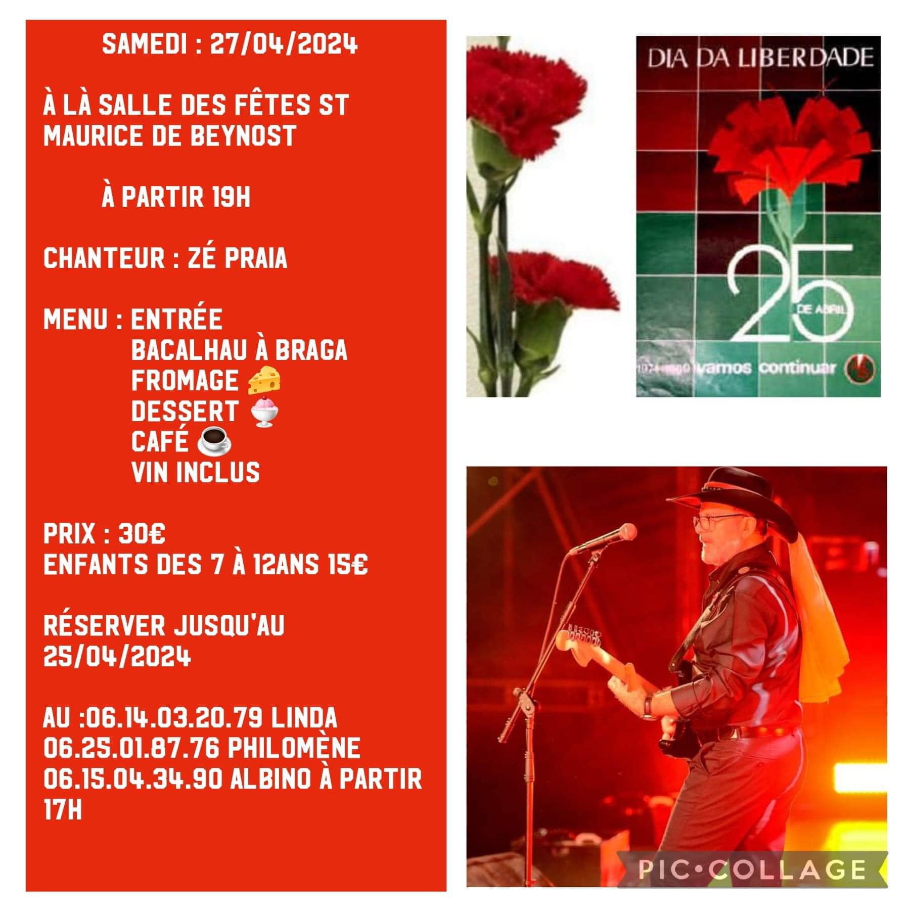 Zé Praia  - Salle des Fêtes St Maurice de Beynost -19h - 27/04/24